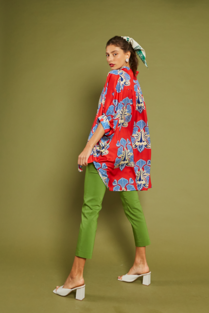 NEMA Flavia Top Red Print