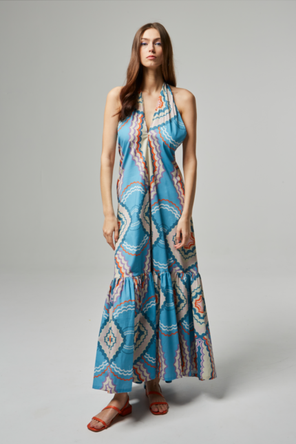 Never on Sunday Printed Long Dress