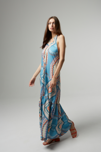 Never on Sunday Printed Long Dress